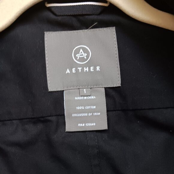 AETHER Amelia Utility Jacket Women's 1 M Black Snap Front Cotton Military Grunge - Picture 6 of 7